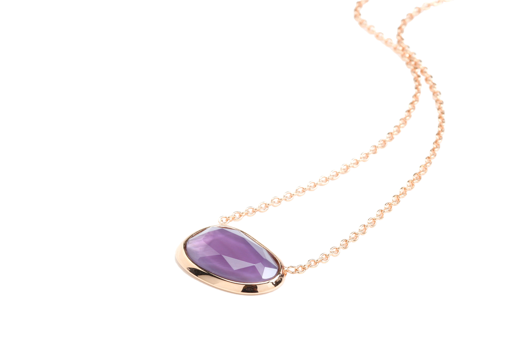 Purple Color Crystal Pendant Necklace